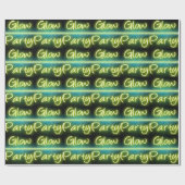 Gloed Party, Geel/Groen Blacklight Cadeaupapier (Vlak)
