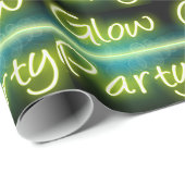 Gloed Party, Geel/Groen Blacklight Cadeaupapier (Rol Hoek)