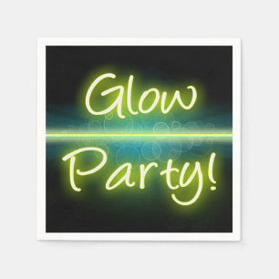 Gloed Party, Geel/Groen Blacklight Servetten