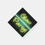 Gloed Party, Geel/Groen Blacklight Servetten (Hoek)