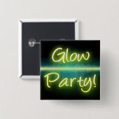 Gloed Party, Geel/Groen Blacklight Vierkante Button 5,1 Cm (Voorkant /achterkant)