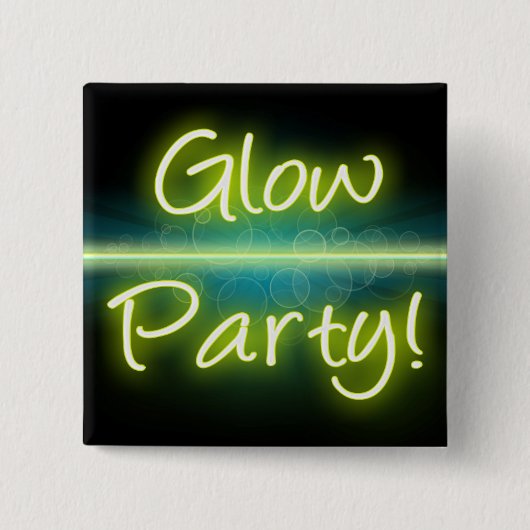 Gloed Party, Geel/Groen Blacklight Vierkante Button 5,1 Cm (Voorkant)