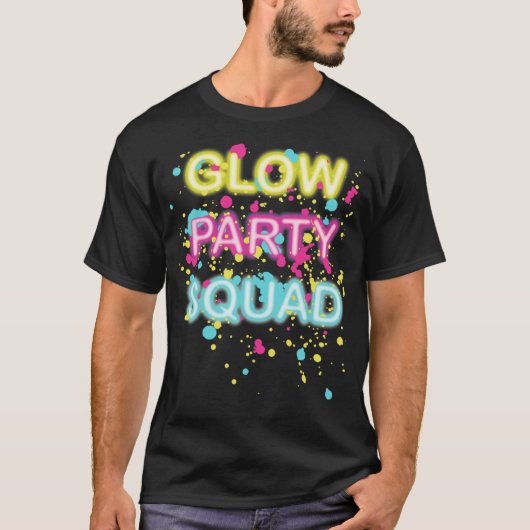 Gloed Party Squad Shirt - Paint Splatter Effect Ne (Voorkant)