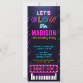Gloed Party Ticket Pass Birthday Kaart (Voorkant)
