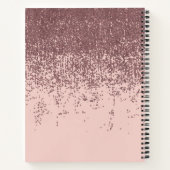 Gloed Roos Glitter op Blush Pink Notitieboek (Achterkant)