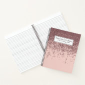 Gloed Roos Glitter op Blush Pink Notitieboek (Binnen)