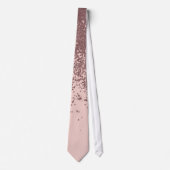 Gloed Roos Glitter op Blush Pink Stropdas (Voorkant)