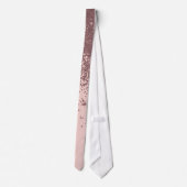 Gloed Roos Glitter op Blush Pink Stropdas (Achterkant)