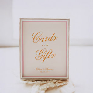 Gloed Roze Oranje Kaarten en Cadeaus Bord Poster