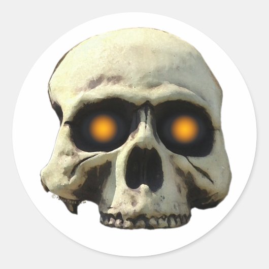 Gloed Skull Ronde Sticker (Voorkant)