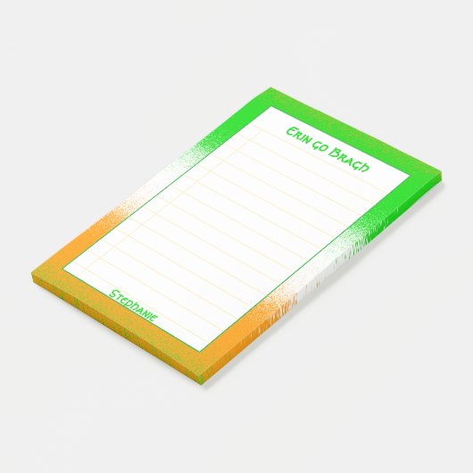 Gloed | St Patrick's Day Gold/Green/White Stripes Post-it® Notes (Schuin)