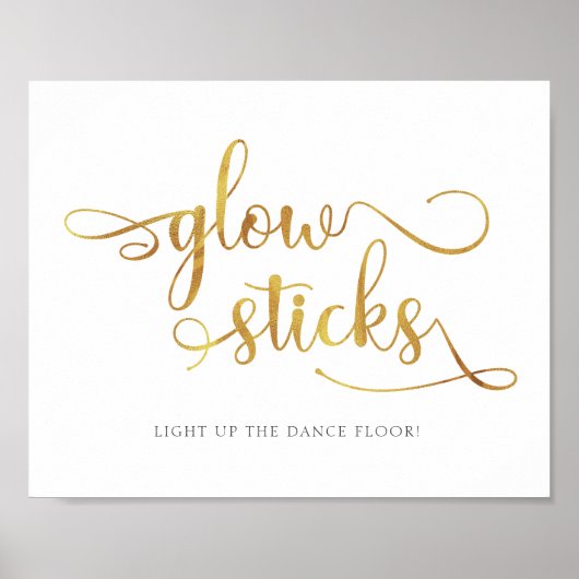 Gloed sticks: gouden folie bruiloft poster (Voorkant)