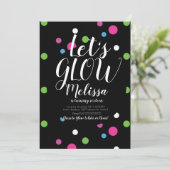 Gloed Stippen op zaterdag Confetti Neon gloeit in  Kaart (Staand voorkant)