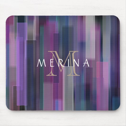 Gloed Striped Patroonmonogram aanpassen Muismat (Voorkant)