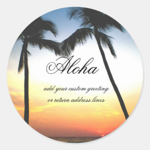 Gloed Sunset aangepaste envelopzegels voor groet Ronde Sticker