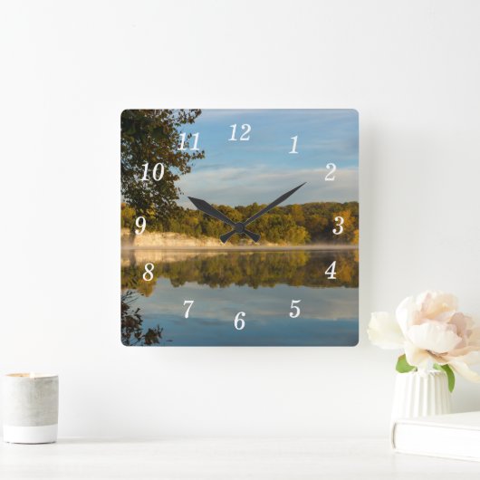 Gloed van de herfst ochtend wandklok (Huis)