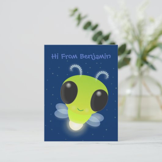 Gloed van de klap de firefly illustratie van de ca briefkaart (Staand voorkant)