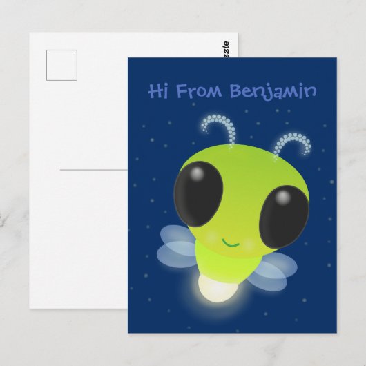 Gloed van de klap de firefly illustratie van de ca briefkaart (Voorkant / Achterkant)