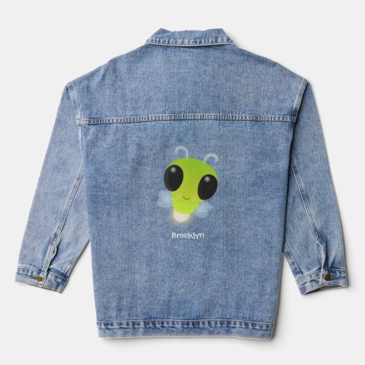 Gloed van de klap de firefly illustratie van de ca denim jacket (Achterkant)