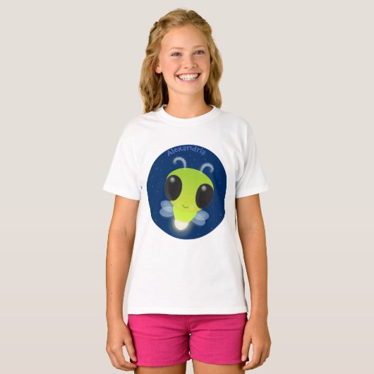 Gloed van de klap de firefly illustratie van de ca t-shirt (Voorkant volledig)