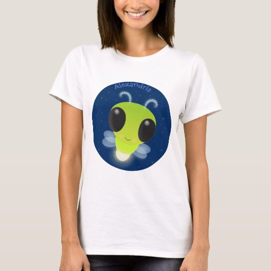 Gloed van de klap de firefly illustratie van de ca t-shirt (Voorkant)