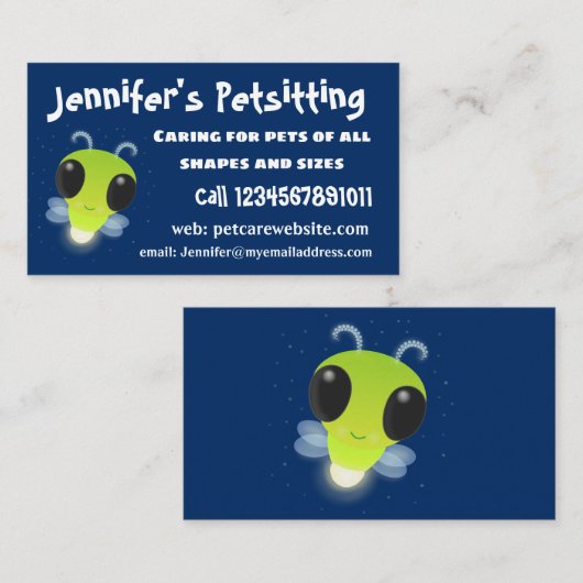 Gloed van de klap de firefly illustratie van de ca visitekaartje (Voorkant / Achterkant)