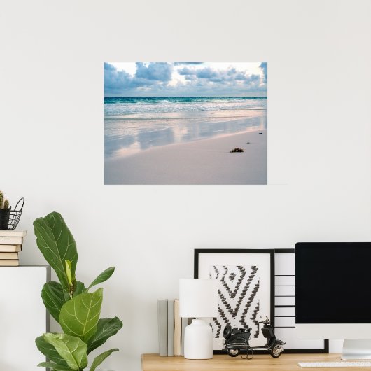 Gloed van Roze op een Sunset Beach Poster (Thuiskantoor)