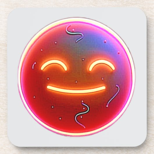 Gloed van Vreugde: Digitaal Emoticon Bier Onderzetter (Voorkant)