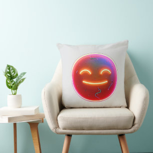 Gloed van Vreugde: Digitale Emoticon Kussen