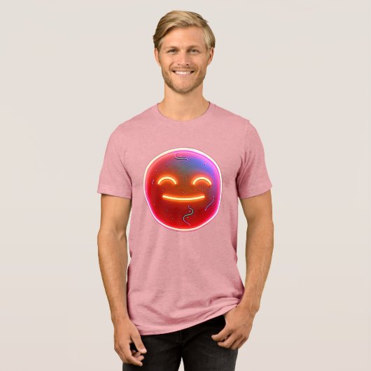 Gloed van Vreugde: Digitale Emoticon Tri-Blend Shirt (Voorkant volledig)