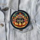 Gloed van vreugde en traditie Diwali Ronde Button 4,0 Cm (In situ)