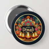 Gloed van vreugde en traditie Diwali Ronde Button 4,0 Cm (Voorkant /achterkant)