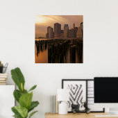 Gloed van zonsondergang tijdens de stormachie in h poster (Thuiskantoor)