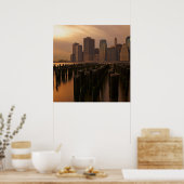 Gloed van zonsondergang tijdens de stormachie in h poster (Keuken)