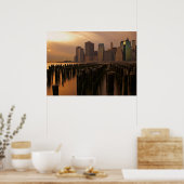 Gloed van zonsondergang tijdens de stormachie in h poster (Keuken)