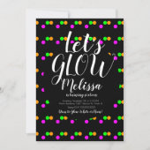 Gloed Verjaardagsconfetti Neon Gloed in het Donker Kaart (Voorkant)