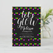 Gloed Verjaardagsconfetti Neon Gloed in het Donker Kaart (Staand voorkant)