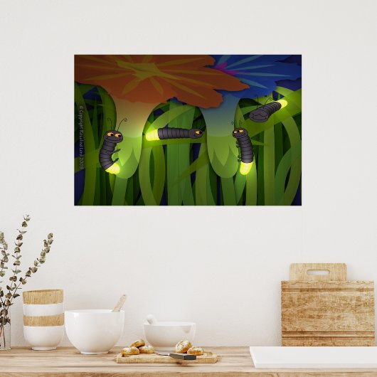 Gloed-Worms bij het Poster van Nacht (Keuken)