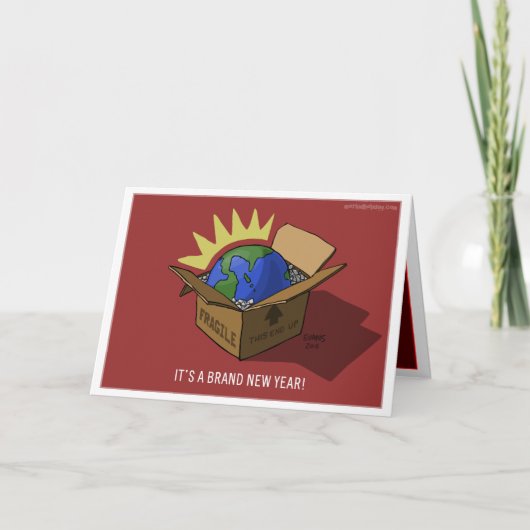 Gloednieuw Jaar Feestdagen Kaart (Voorkant)