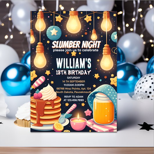 gloedsterren Sleepover Slumber Party 13e verjaarda Kaart