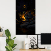 Gloedvolle Ogen van de Nacht Poster (Thuiskantoor)