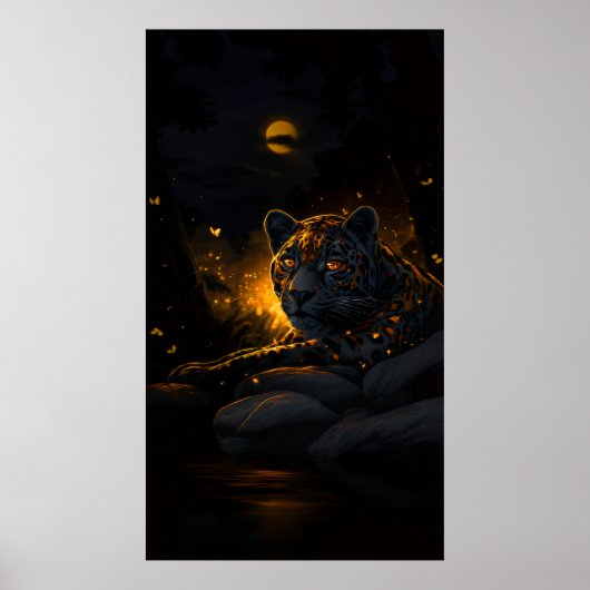 Gloedvolle Ogen van de Nacht Poster (Voorkant)