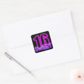 Gloei in het donker Sweet 16 Vierkante Sticker (Envelop)