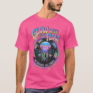 Gloei mee met de stroom kwal vaporwave esthetiek t-shirt