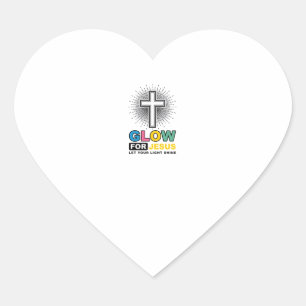 Gloei Voor Jezus Christelijk Kruis Licht Shirt Ont Hart Sticker