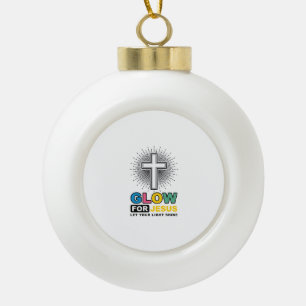 Gloei Voor Jezus Christelijk Kruis Licht Shirt Ont Keramische Bal Ornament