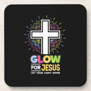 Gloei voor Jezus Christelijk Kruis T-shirt Jezus C Bier Onderzetter