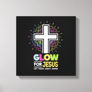Gloei voor Jezus Christelijk Kruis T-shirt Jezus C Canvas Afdruk