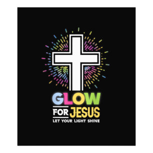 Gloei voor Jezus Christelijk Kruis T-shirt Jezus C Foto Afdruk