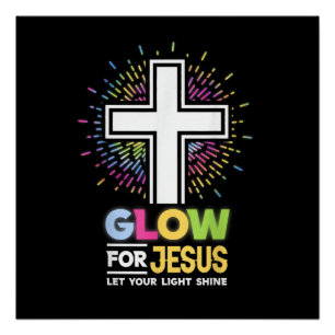 Gloei voor Jezus Christelijk Kruis T-shirt Jezus C Perfect Poster